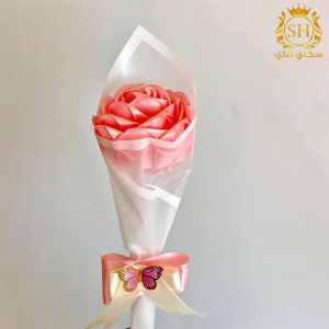 باقة ساتان وردة واحدة