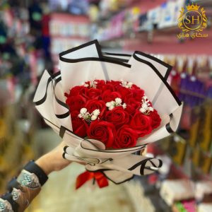 باقة ورد صناعي جوري احمر
