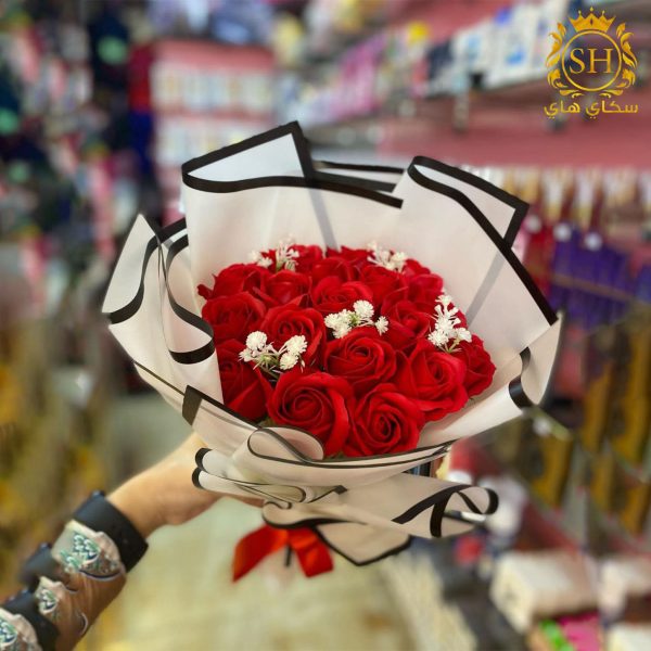 باقة ورد صناعي جوري احمر