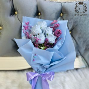 باقة ورد صناعي جوري ابيض