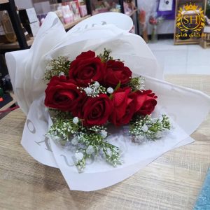 باقة ورد صناعي جوري احمر