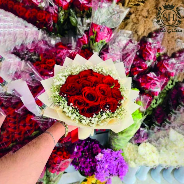 باقة ورد طبيعي جوري احمر
