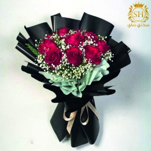باقة ورد طبيعي جوري احمر
