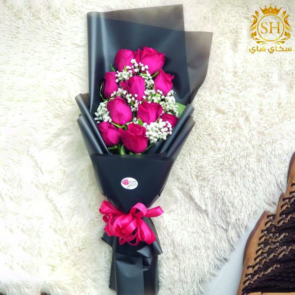 باقة ورد طبيعي جوري احمر