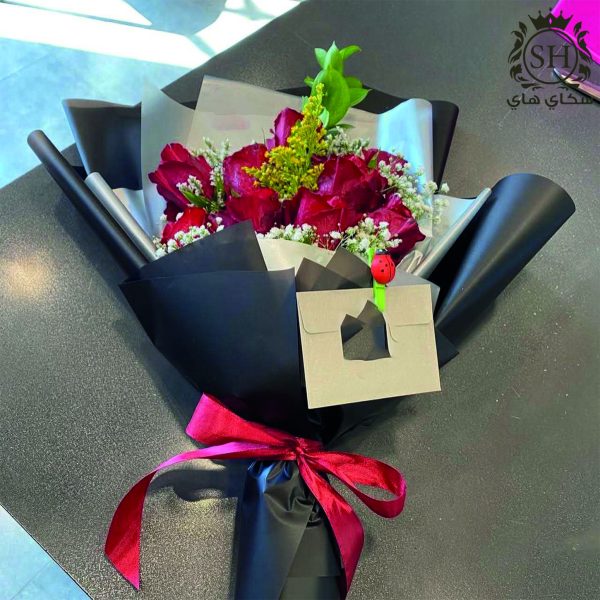 ⁦باقة ورد طبيعي جوري احمر⁩ - الصورة ⁦2⁩